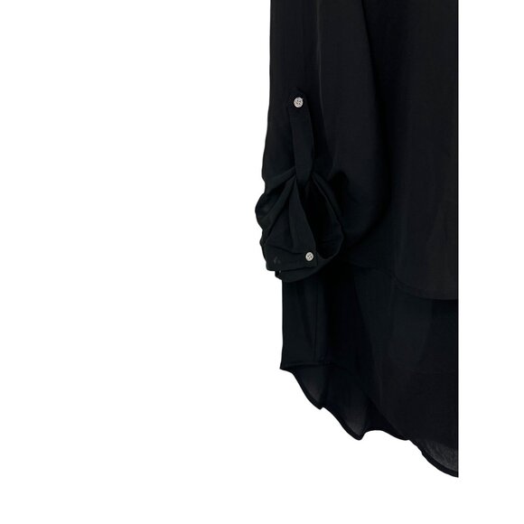 Lane Bryant Womens Roll Tab Sleeve Button-Down Hi-Low Tunic Top Size 18/20 - Picture 4 of 10